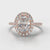 Petite Micropavé Oval Diamond Halo Engagement Ring - Rose Gold