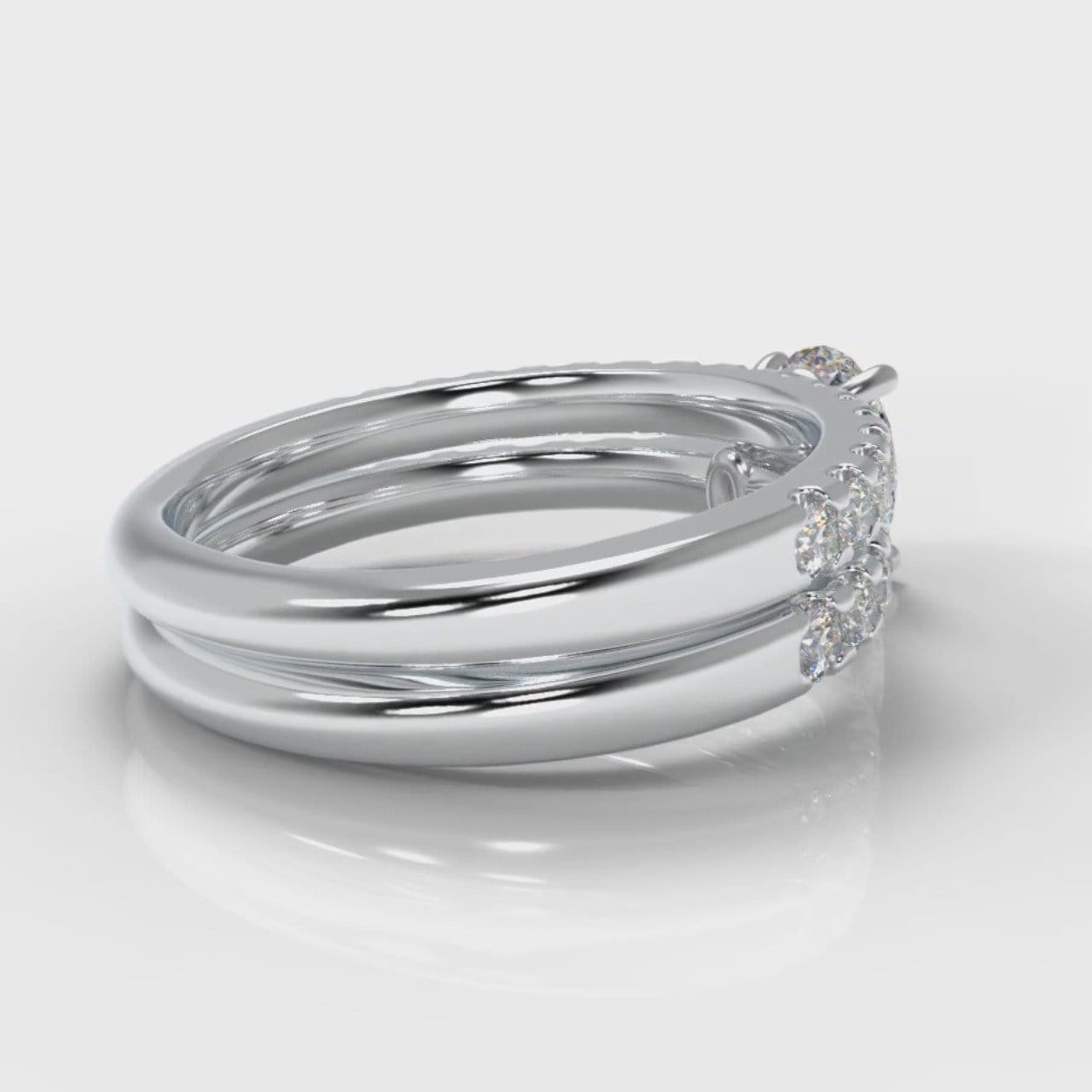 Carrée Micropavé Oval Diamond Bridal Set