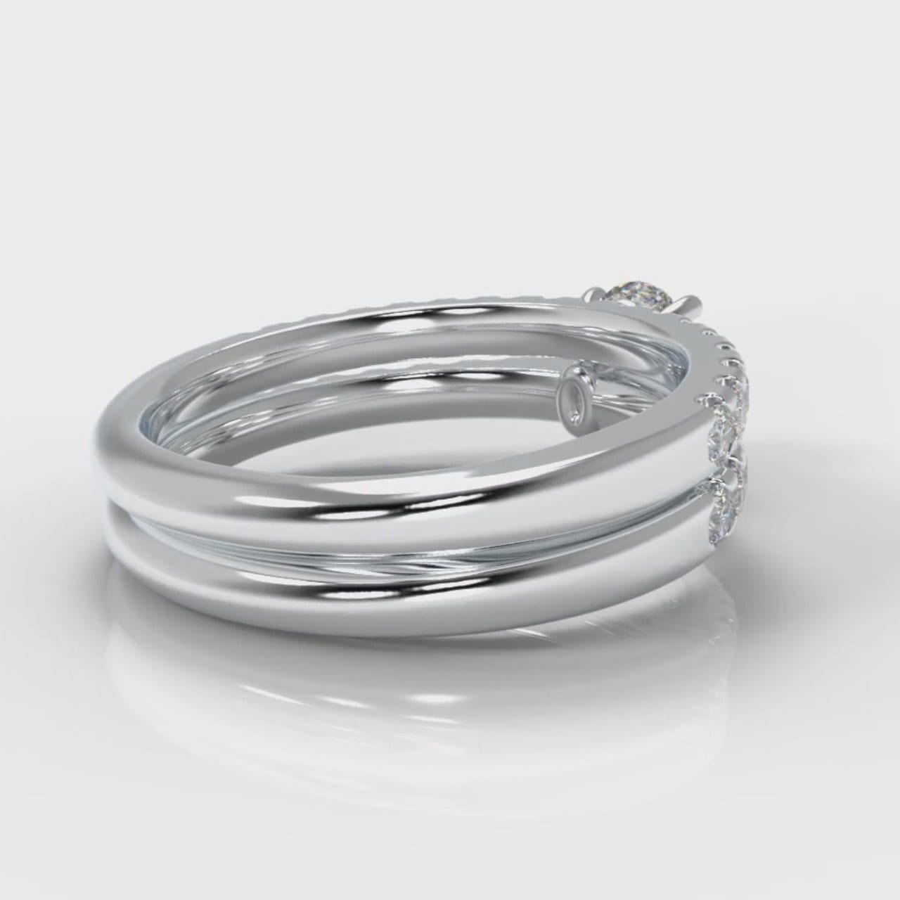 Carrée Micropavé Oval Diamond Bridal Set