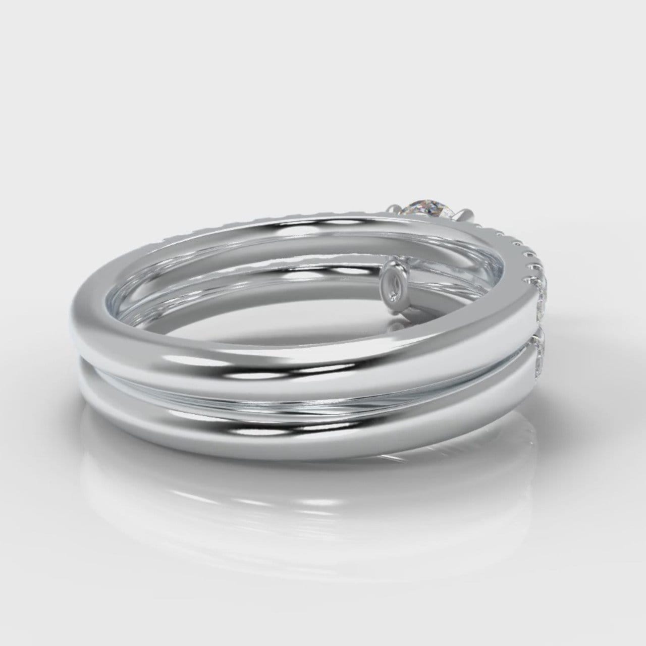 Carrée Micropavé Oval Diamond Bridal Set
