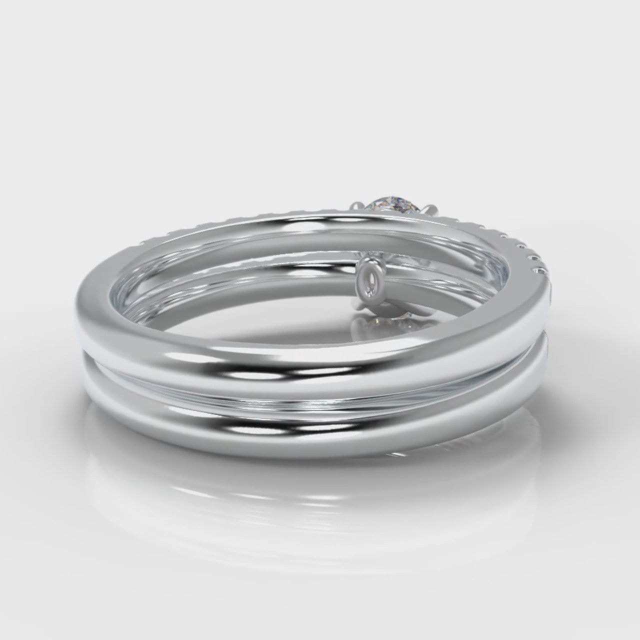 Carrée Micropavé Oval Diamond Bridal Set