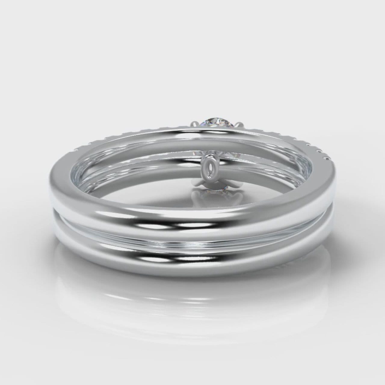 Carrée Micropavé Oval Diamond Bridal Set