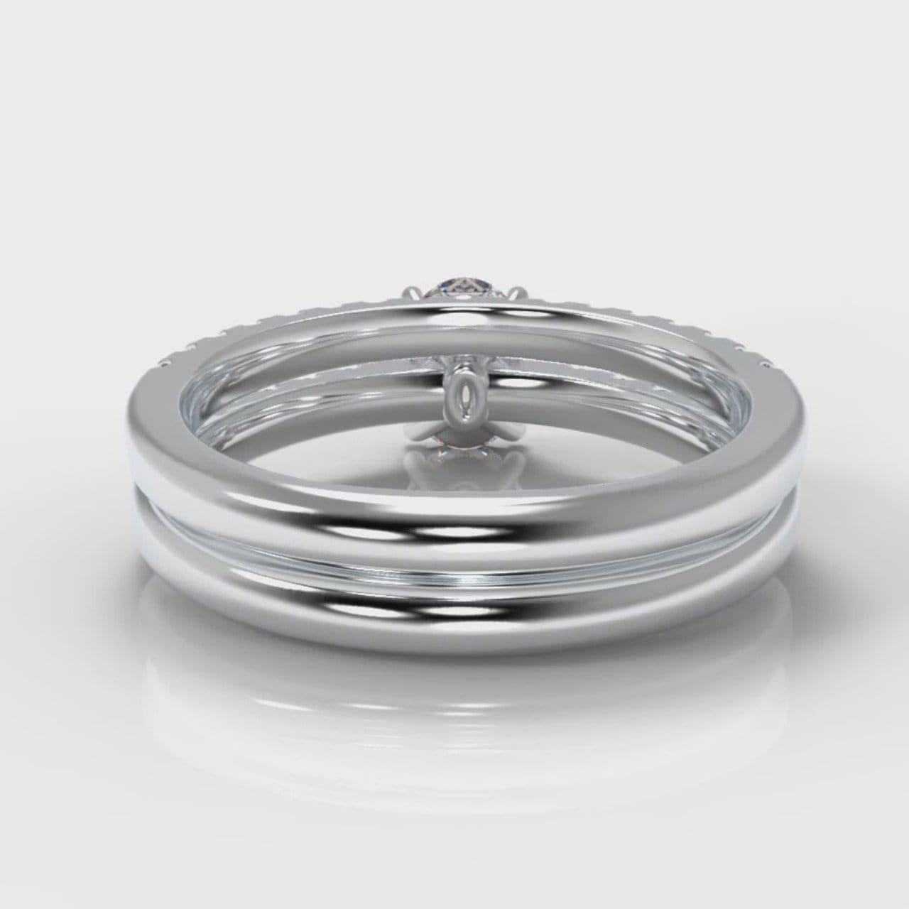 Carrée Micropavé Oval Diamond Bridal Set