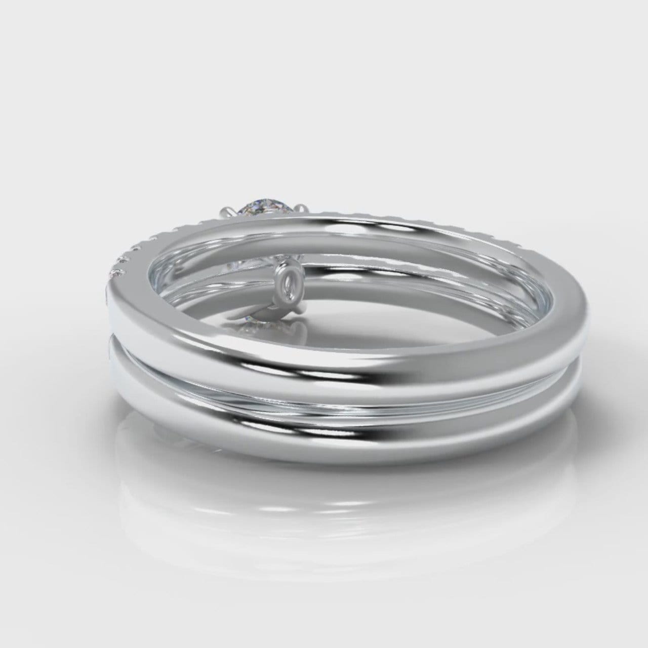 Carrée Micropavé Oval Diamond Bridal Set