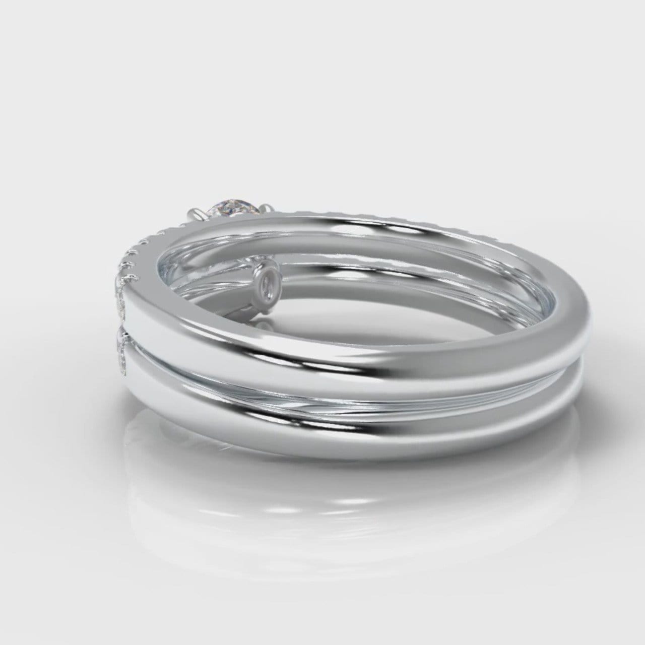 Carrée Micropavé Oval Diamond Bridal Set