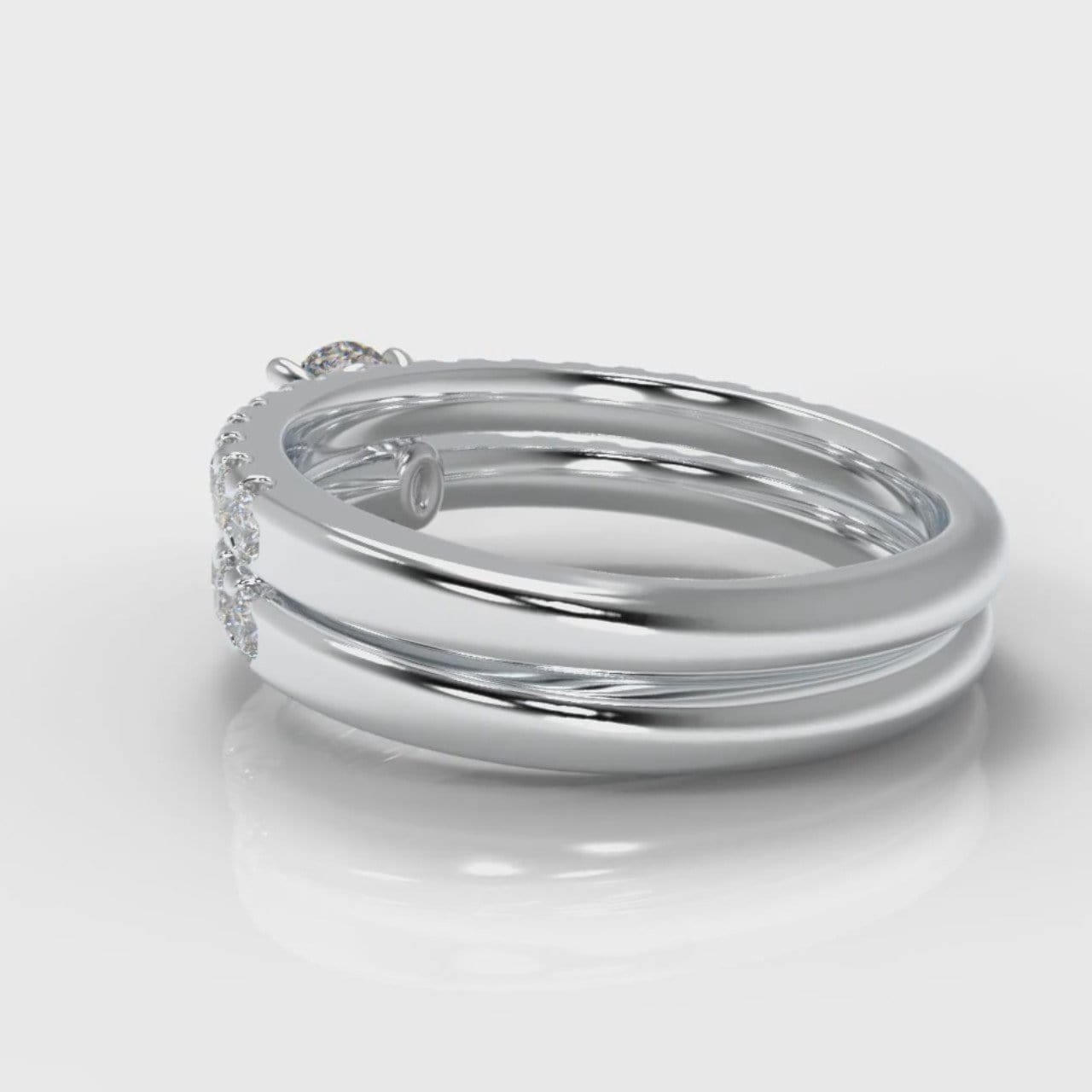 Carrée Micropavé Oval Diamond Bridal Set