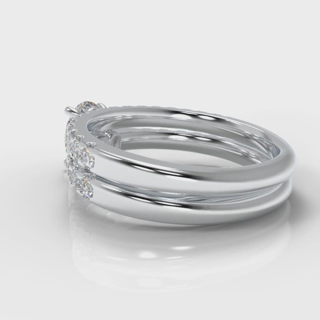 Carrée Micropavé Oval Diamond Bridal Set