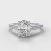 Pavé Oval Diamond Engagement Ring