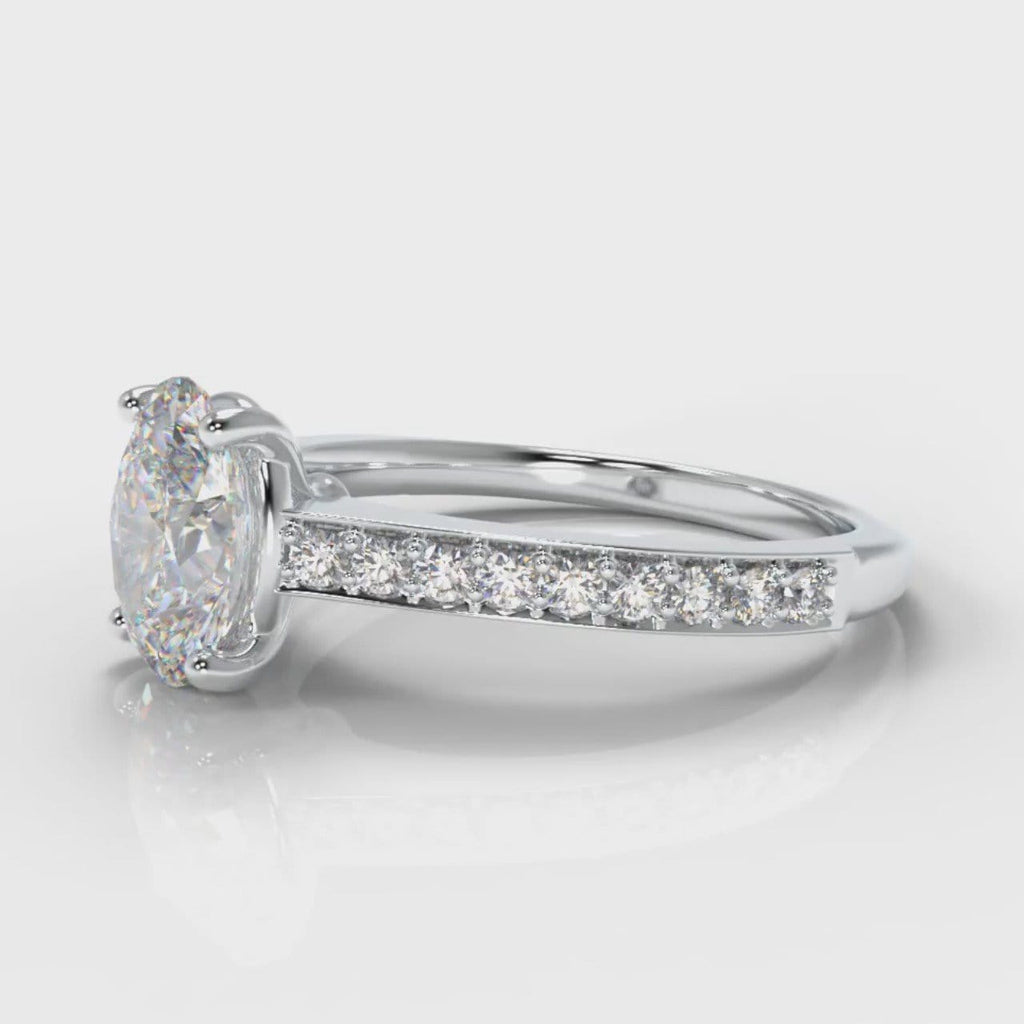 Pavé Oval Diamond Engagement Ring