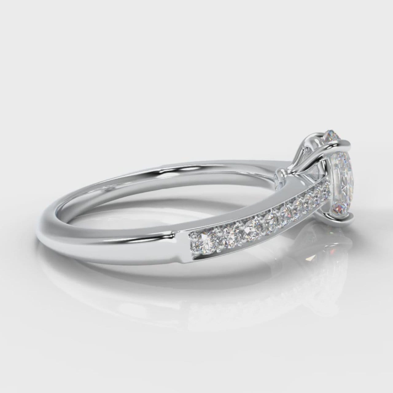 Pavé Oval Diamond Engagement Ring