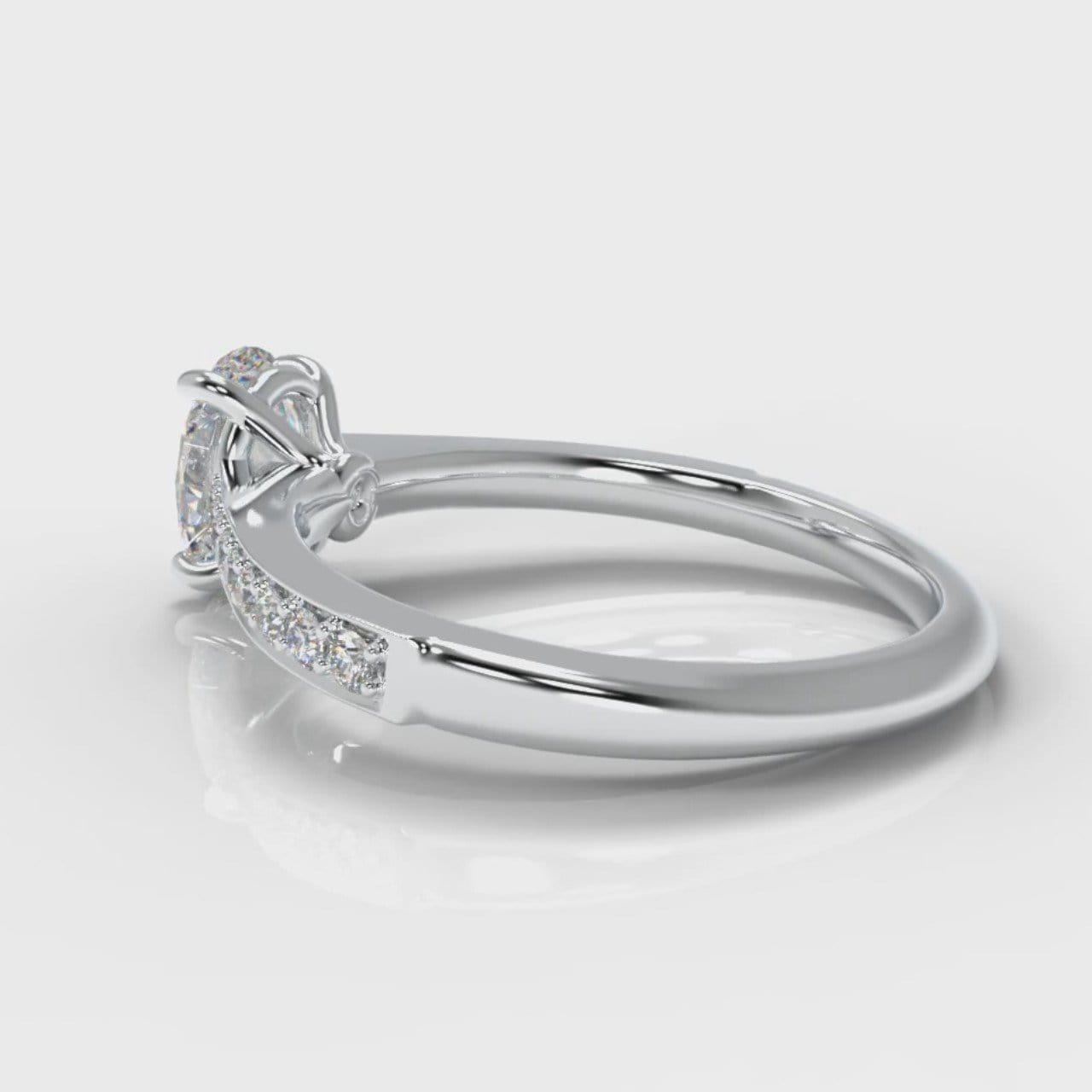 Pavé Oval Diamond Engagement Ring