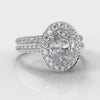 Pavé Oval Diamond Halo Bridal Set