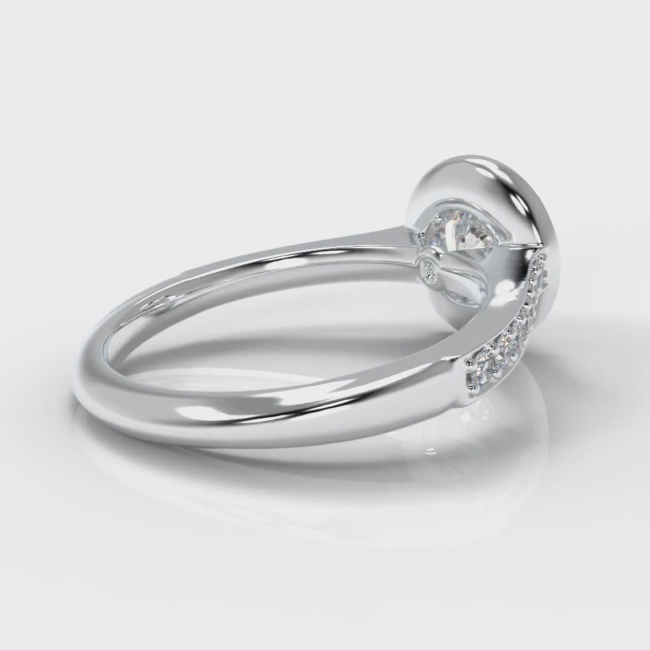 Pavé Round Brilliant Diamond Halo Engagement Ring