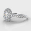 Pavé Round Brilliant Diamond Halo Engagement Ring
