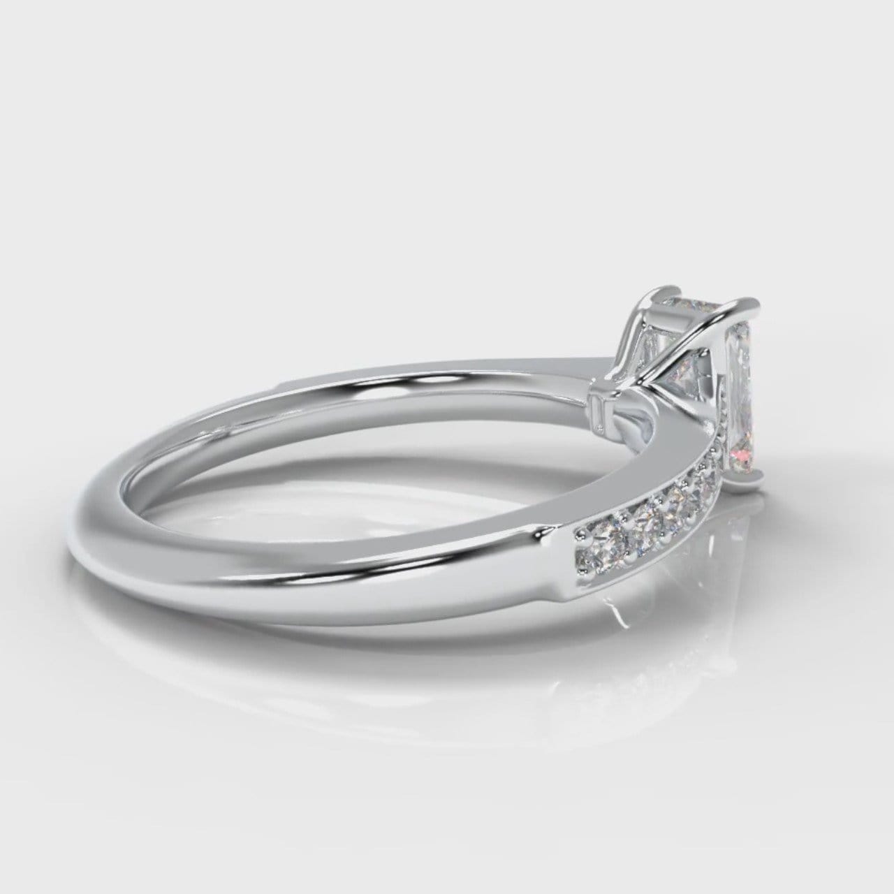 Pavé Radiant Cut Diamond Engagement Ring