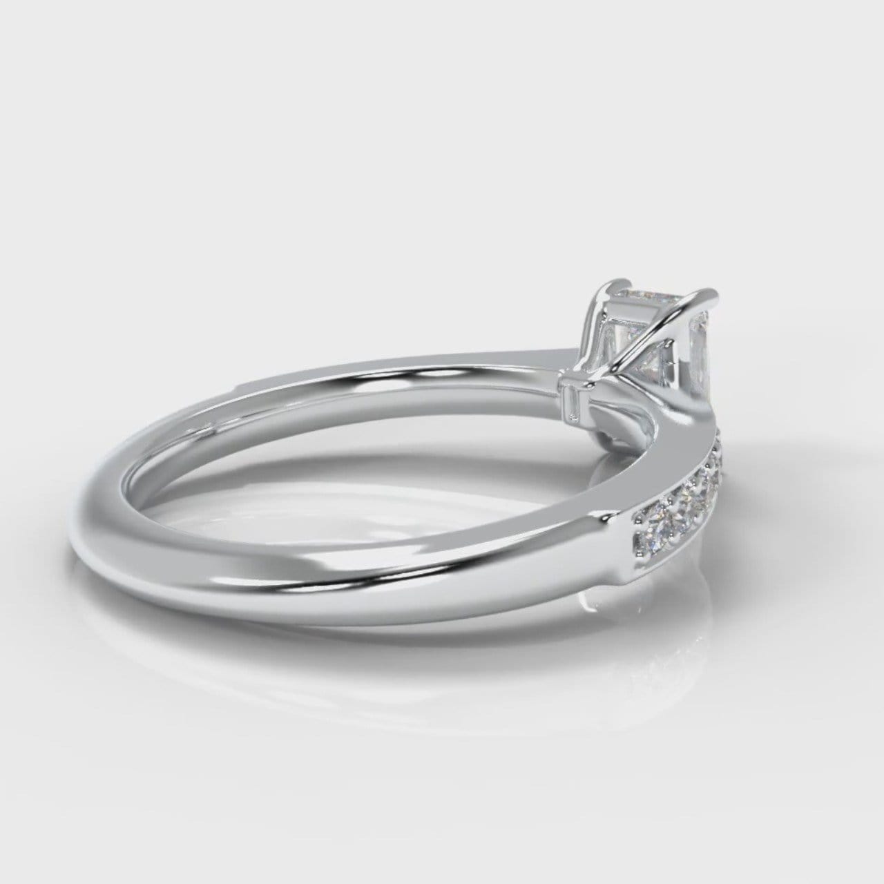 Pavé Radiant Cut Diamond Engagement Ring