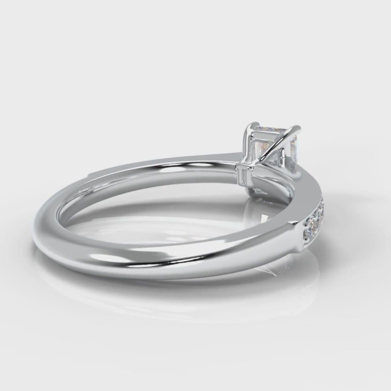 Pavé Radiant Cut Diamond Engagement Ring