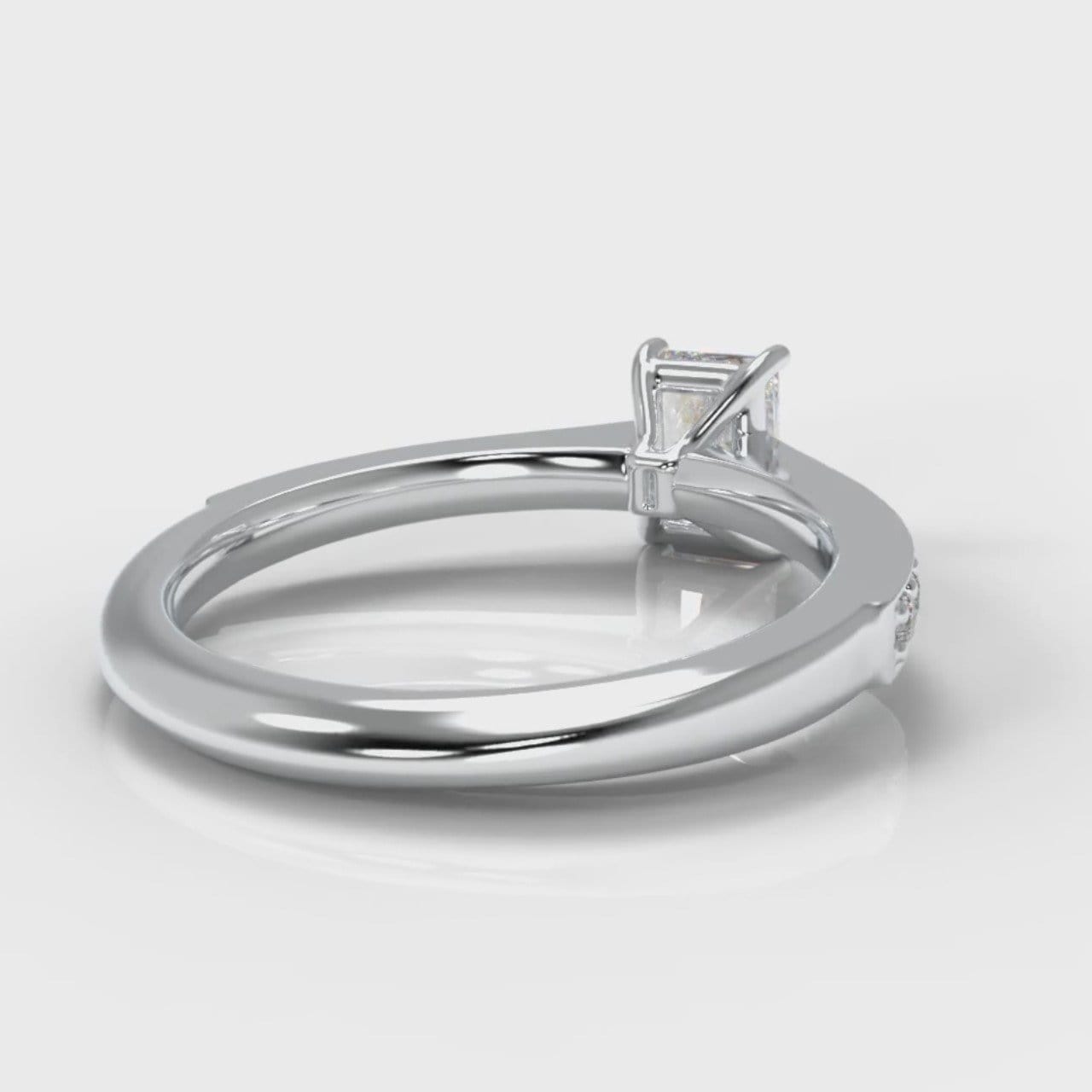 Pavé Radiant Cut Diamond Engagement Ring