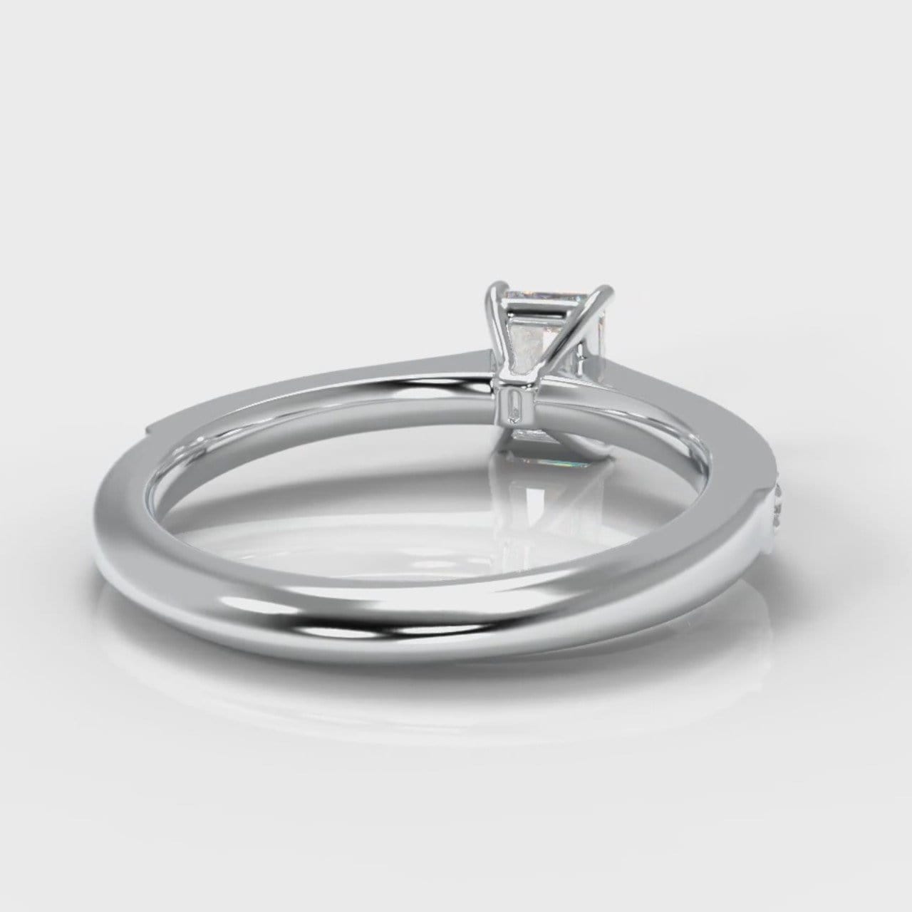 Pavé Radiant Cut Diamond Engagement Ring