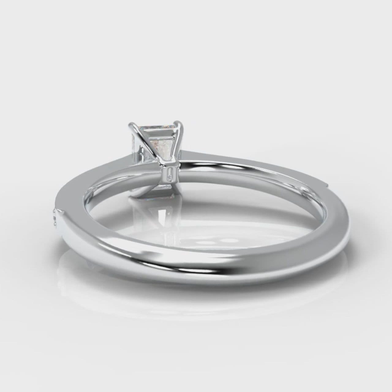 Pavé Radiant Cut Diamond Engagement Ring