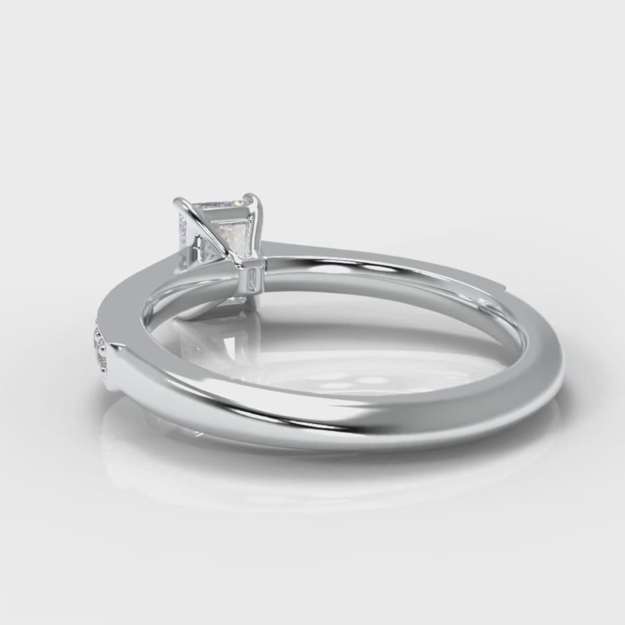 Pavé Radiant Cut Diamond Engagement Ring