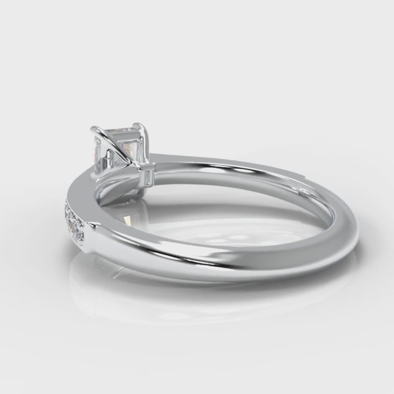 Pavé Radiant Cut Diamond Engagement Ring
