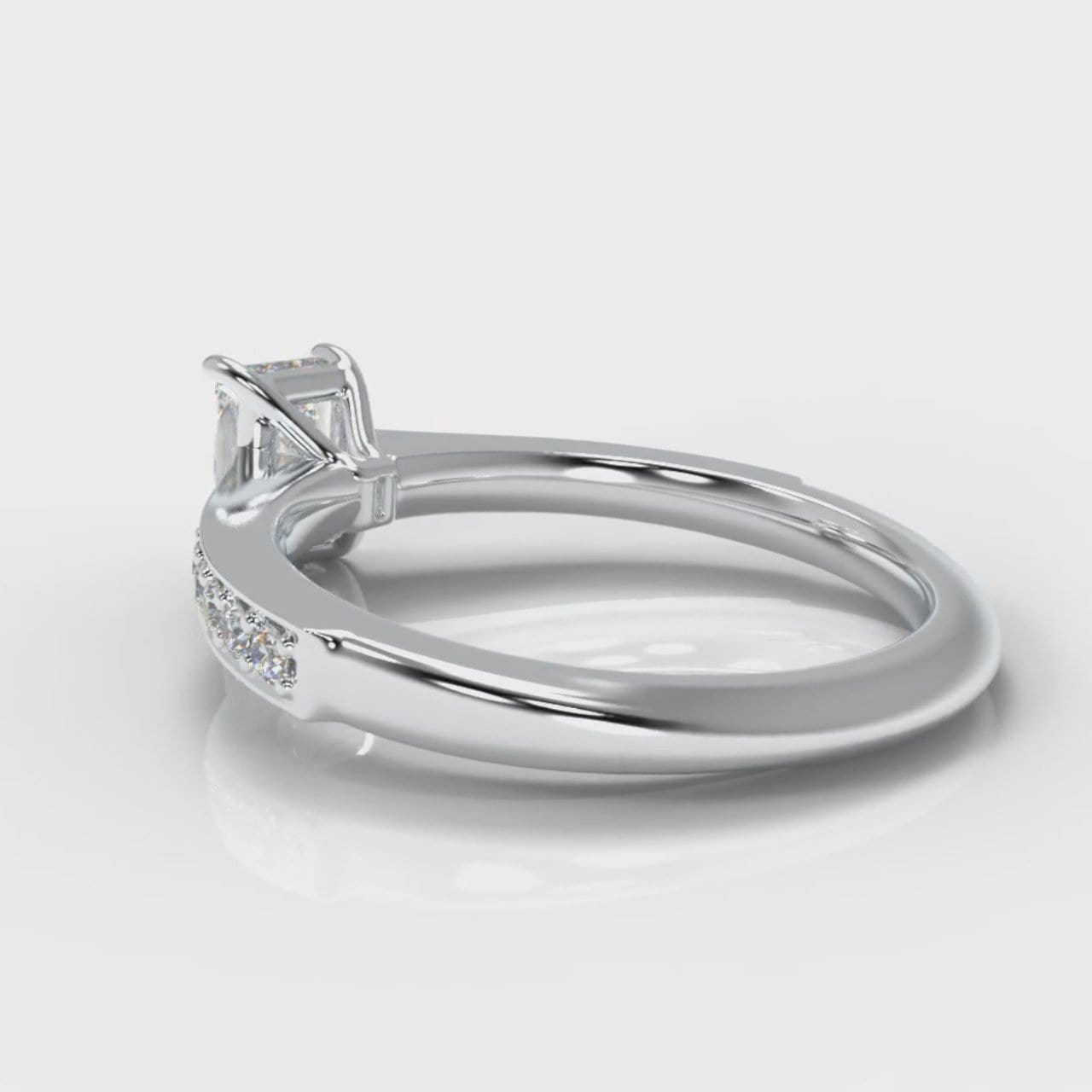 Pavé Radiant Cut Diamond Engagement Ring