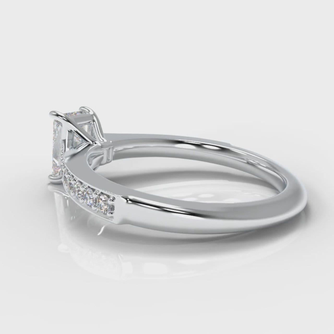 Pavé Radiant Cut Diamond Engagement Ring