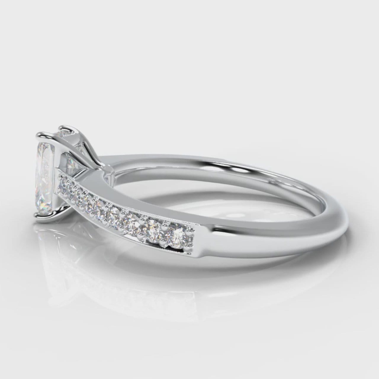 Pavé Radiant Cut Diamond Engagement Ring