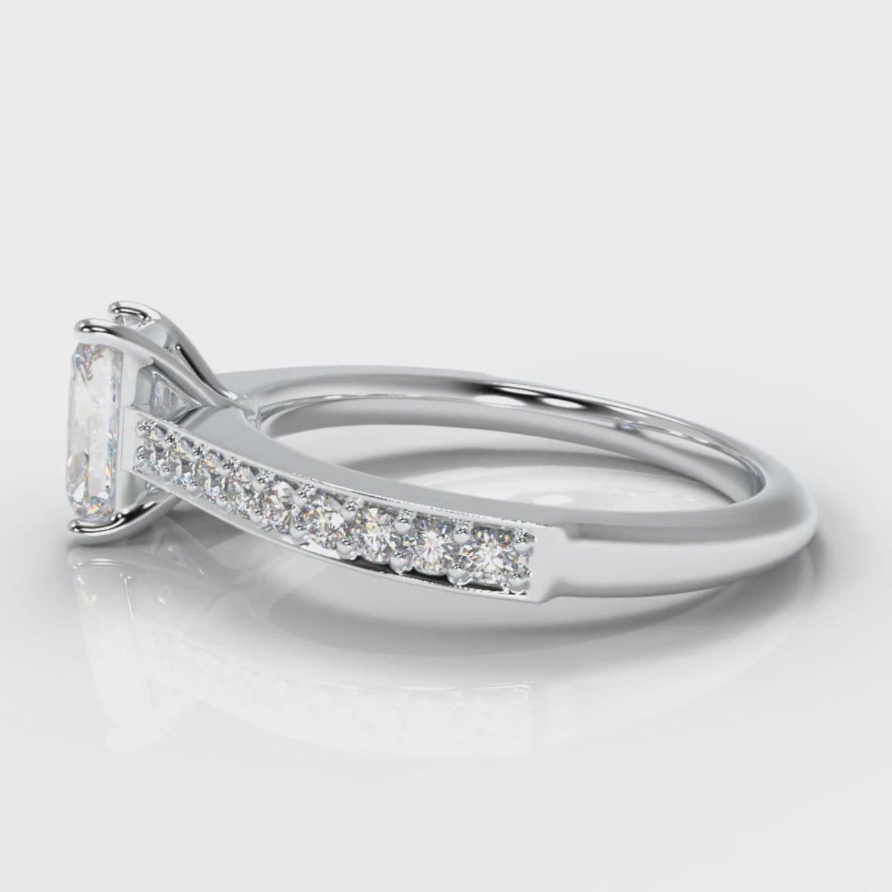 Pavé Radiant Cut Diamond Engagement Ring