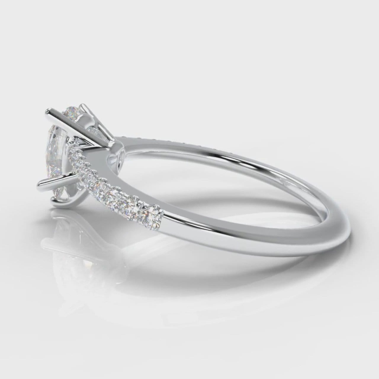 Petite Micropavé Pear Diamond Engagement Ring
