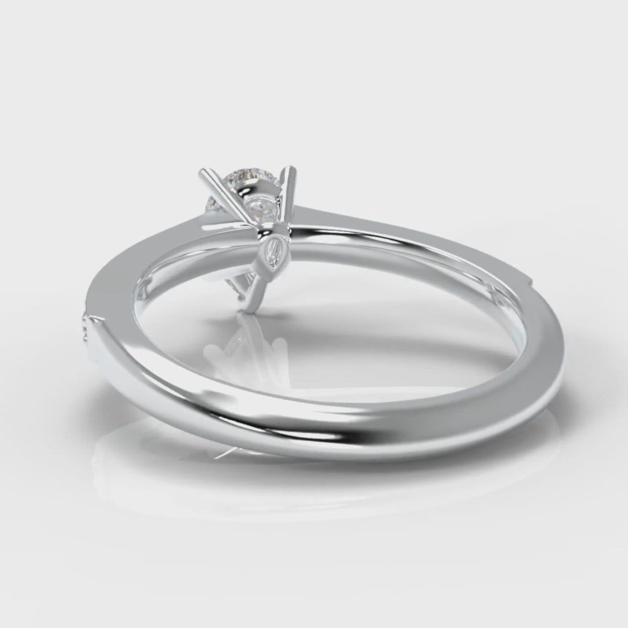 Pavé Pear Diamond Engagement Ring