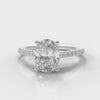 Petite Micropavé Oval Diamond Engagement Ring