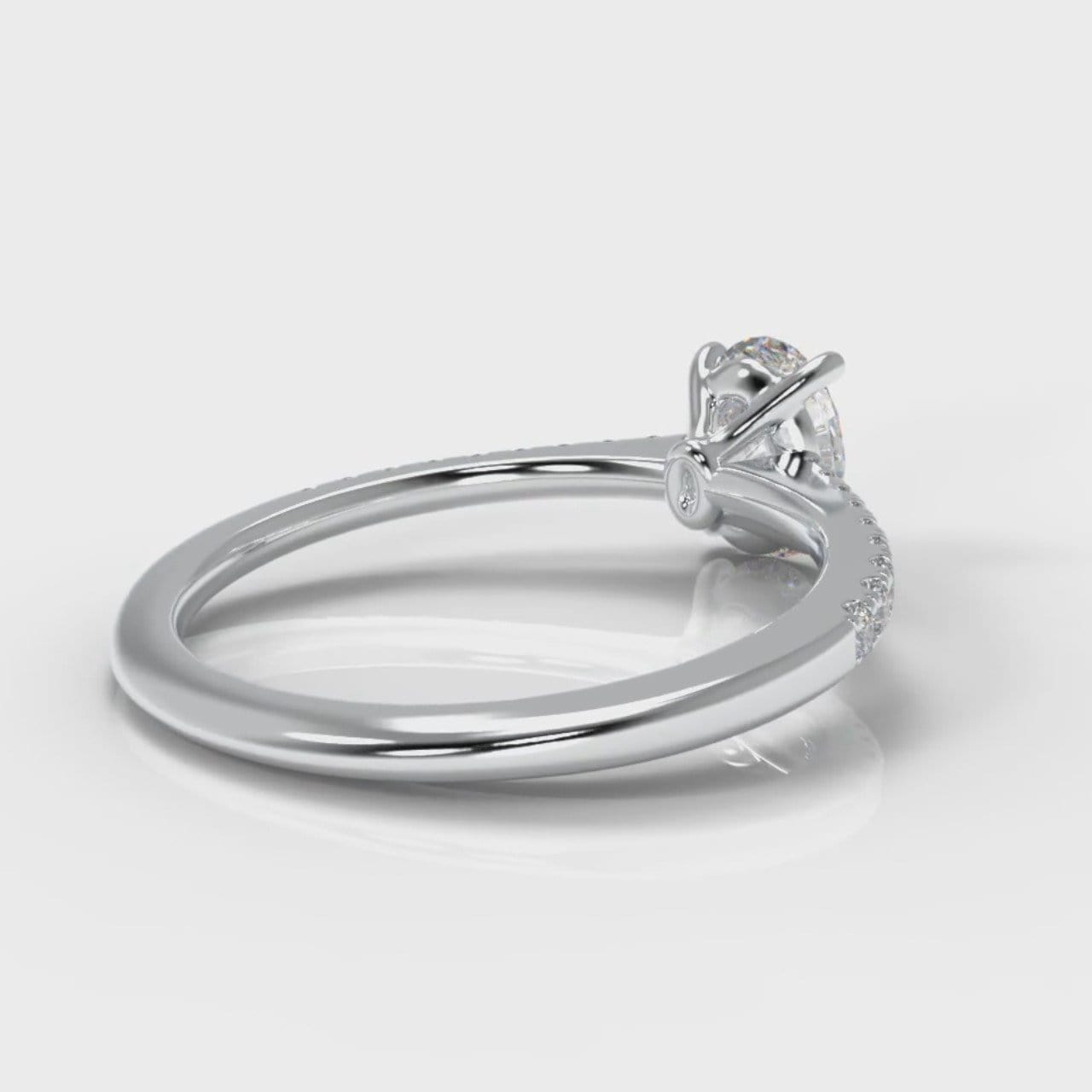 Petite Micropavé Oval Diamond Engagement Ring
