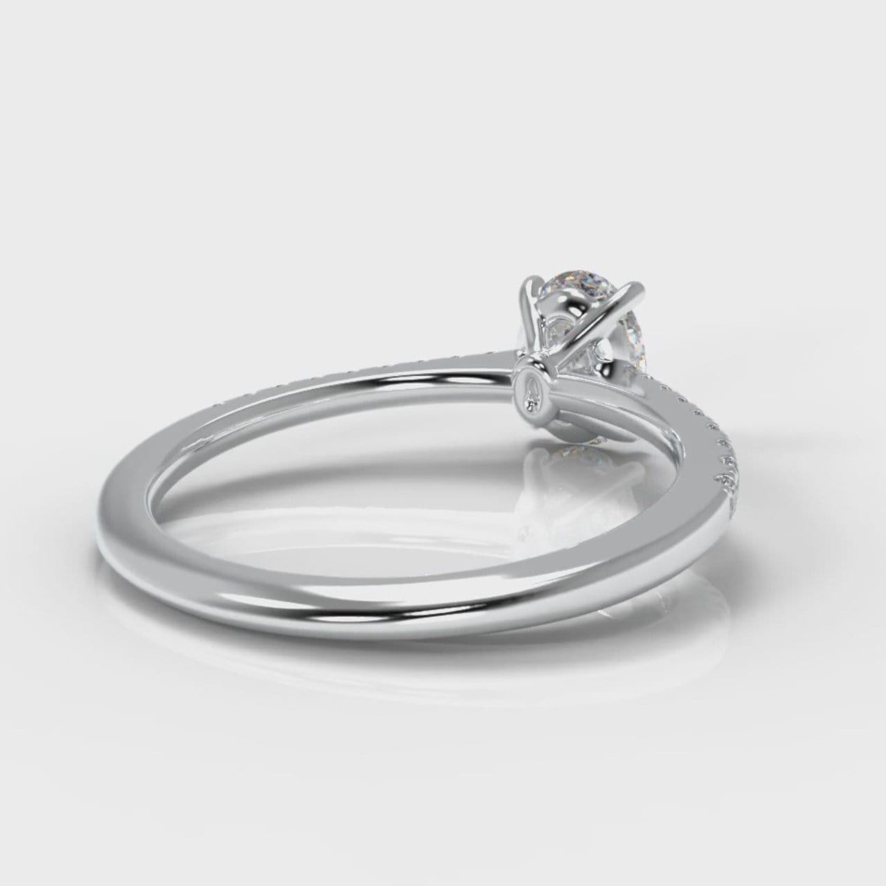 Petite Micropavé Oval Diamond Engagement Ring