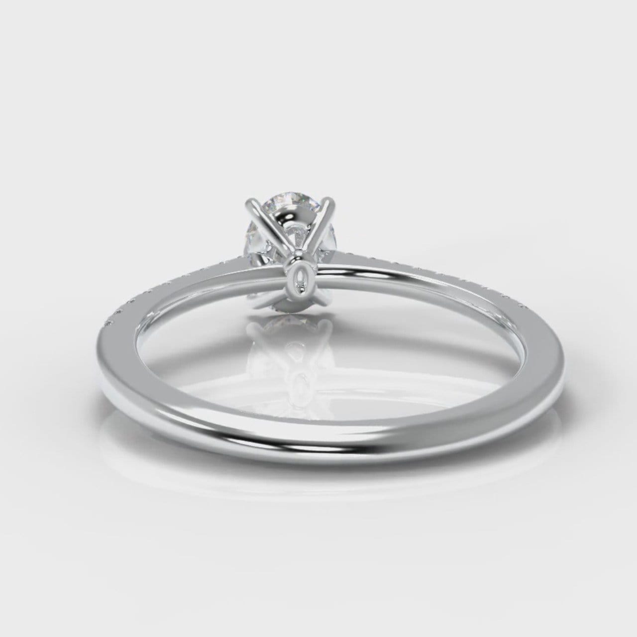 Petite Micropavé Oval Diamond Engagement Ring