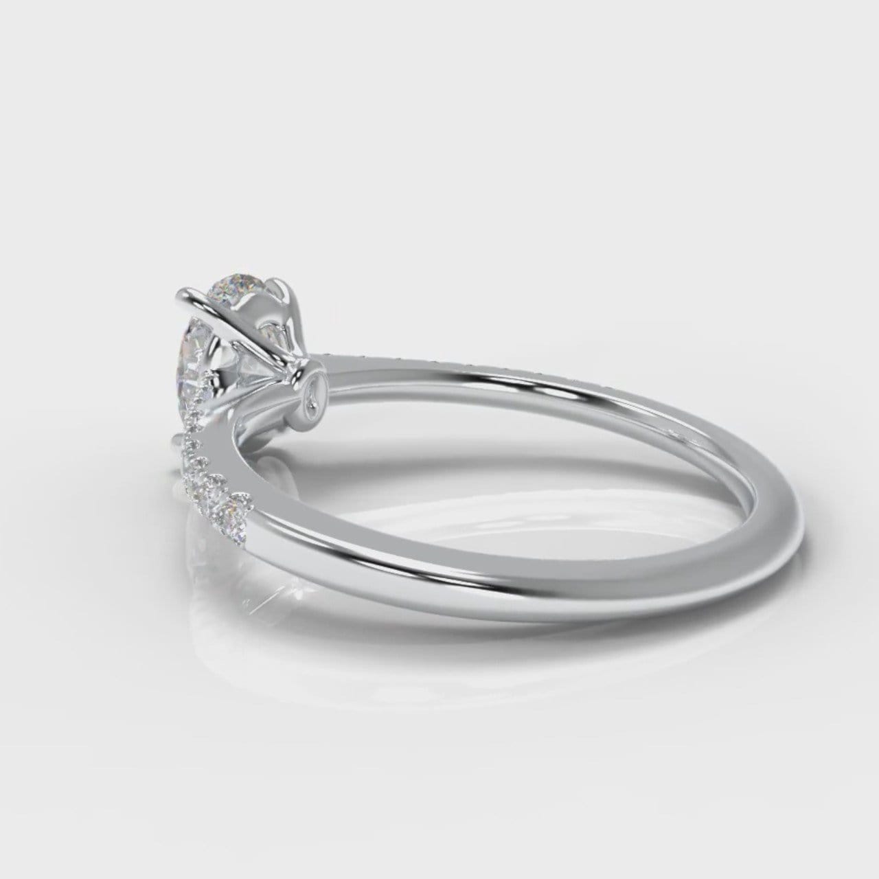 Petite Micropavé Oval Diamond Engagement Ring