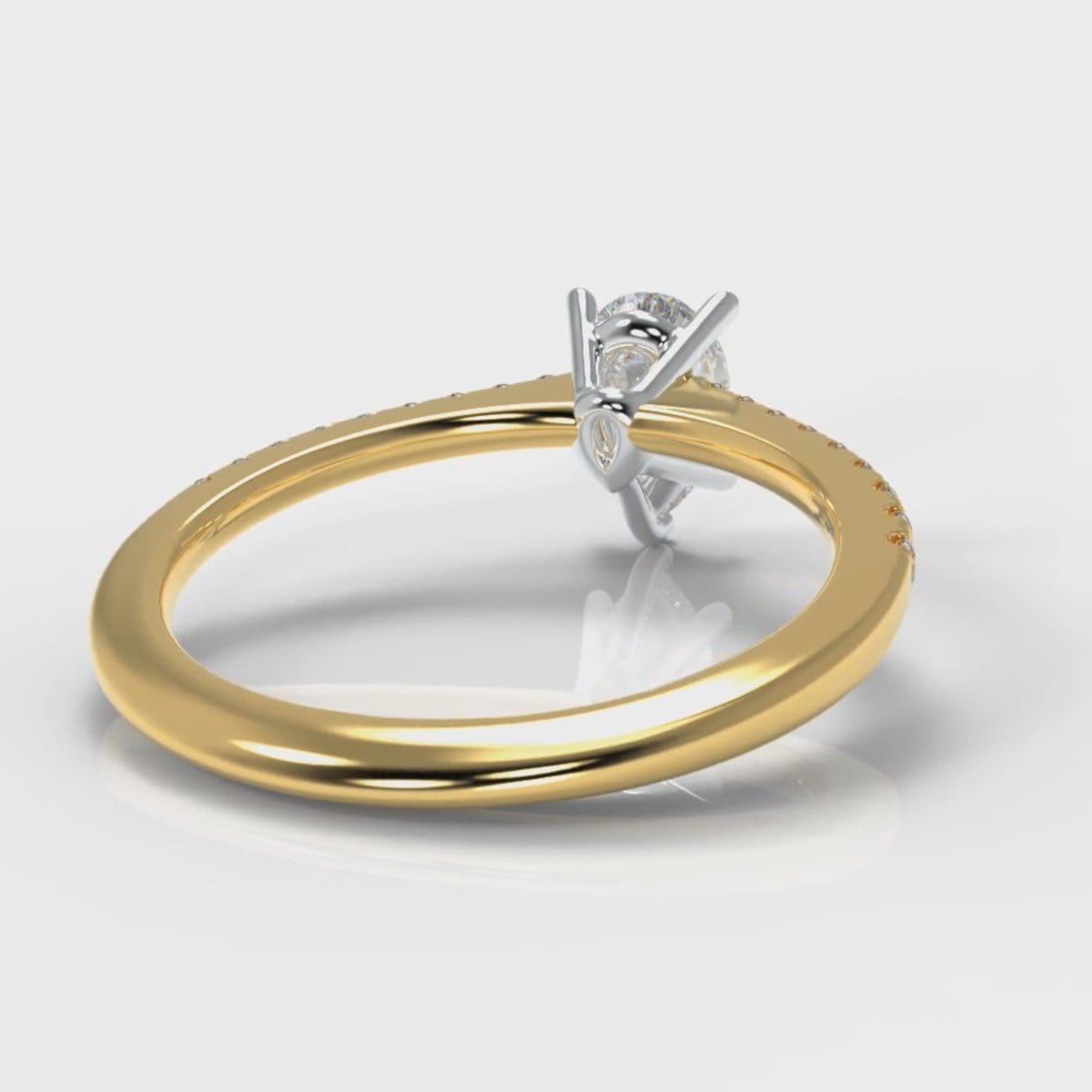 Petite Micropavé Pear Diamond Engagement Ring - Yellow Gold