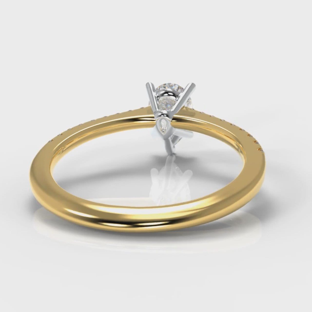 Petite Micropavé Pear Diamond Engagement Ring - Yellow Gold