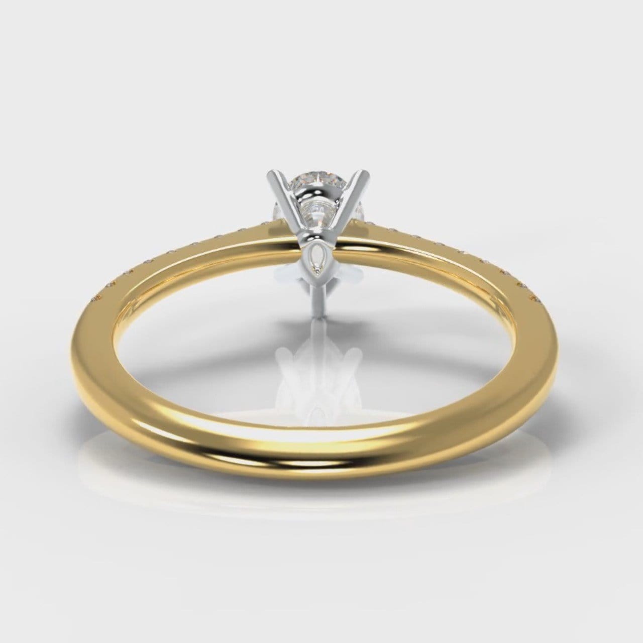 Petite Micropavé Pear Diamond Engagement Ring - Yellow Gold