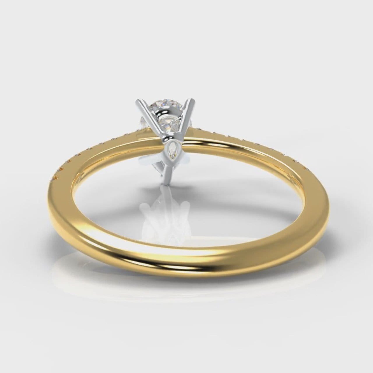 Petite Micropavé Pear Diamond Engagement Ring - Yellow Gold
