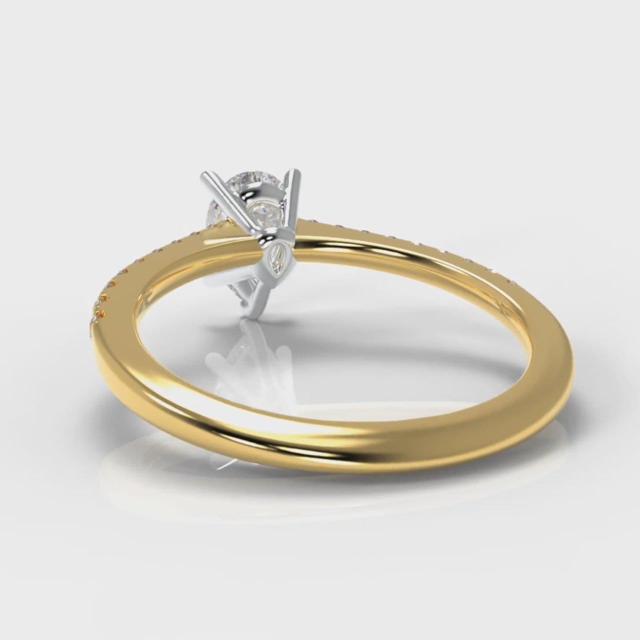 Petite Micropavé Pear Diamond Engagement Ring - Yellow Gold