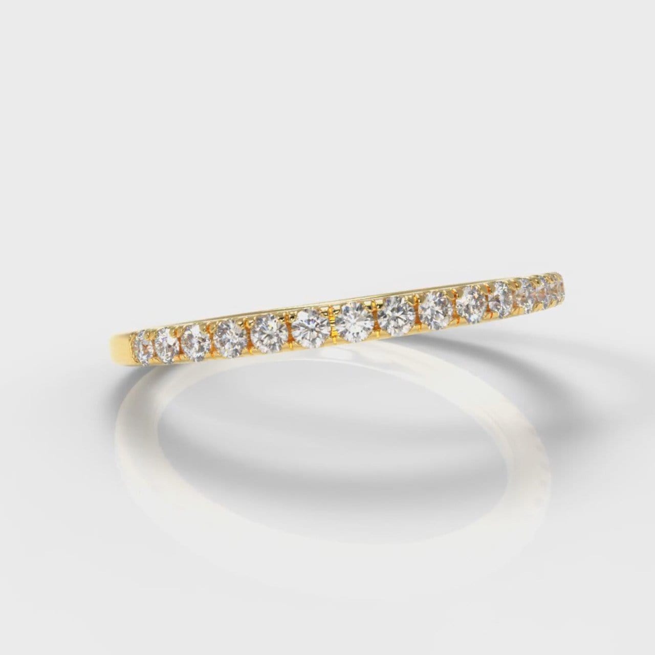 Petite Micropavé Diamond Wedding Ring - Yellow Gold