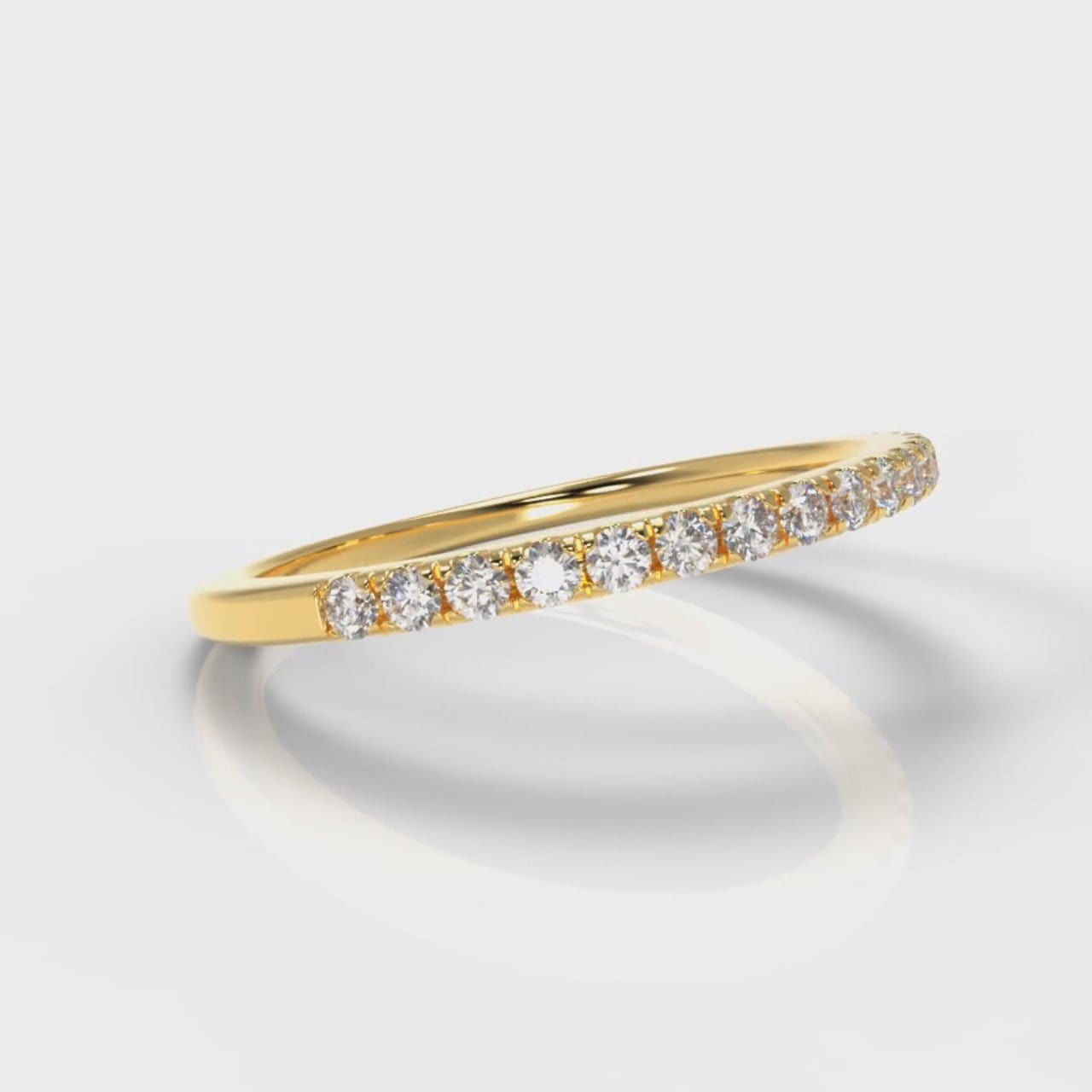 Petite Micropavé Diamond Wedding Ring - Yellow Gold