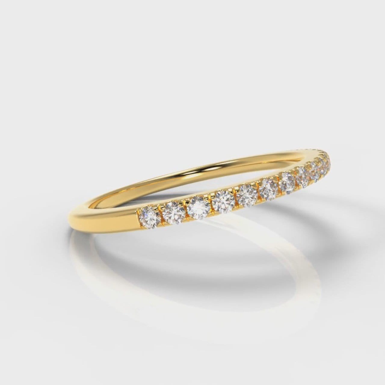 Petite Micropavé Diamond Wedding Ring - Yellow Gold
