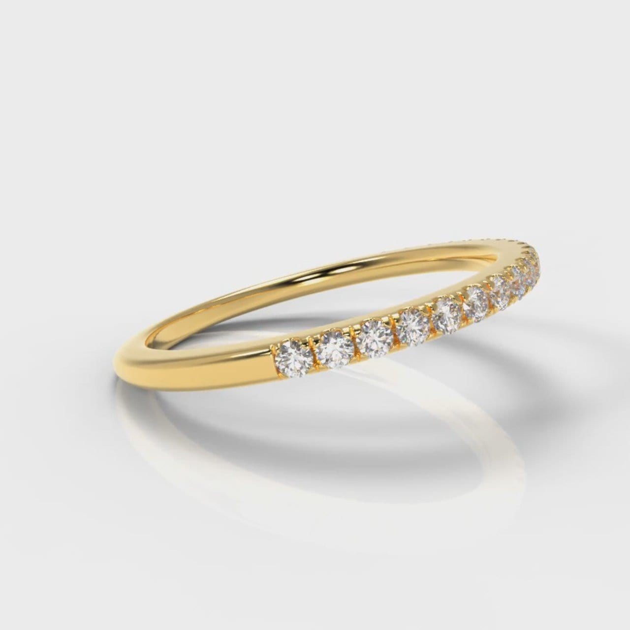 Petite Micropavé Diamond Wedding Ring - Yellow Gold