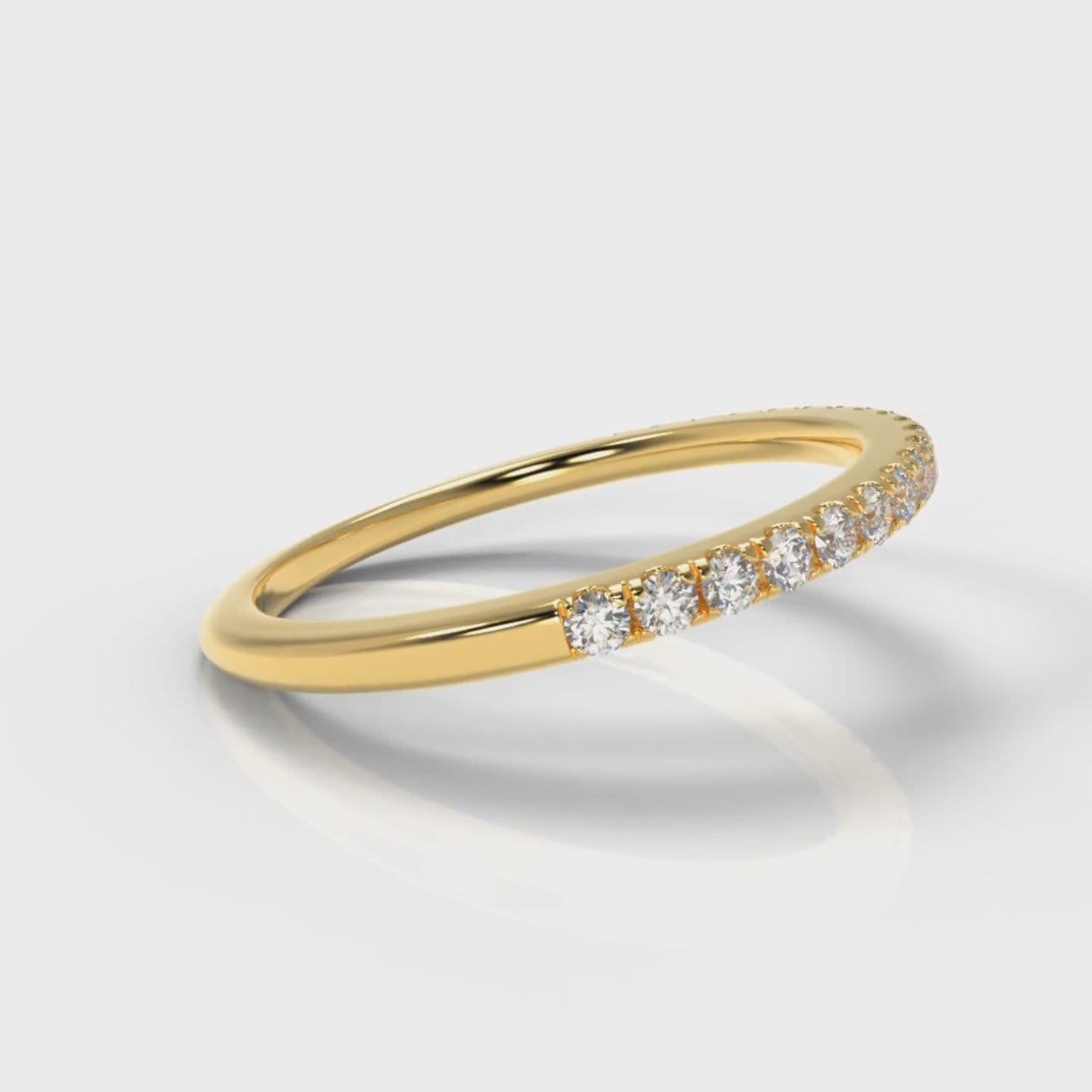 Petite Micropavé Diamond Wedding Ring - Yellow Gold