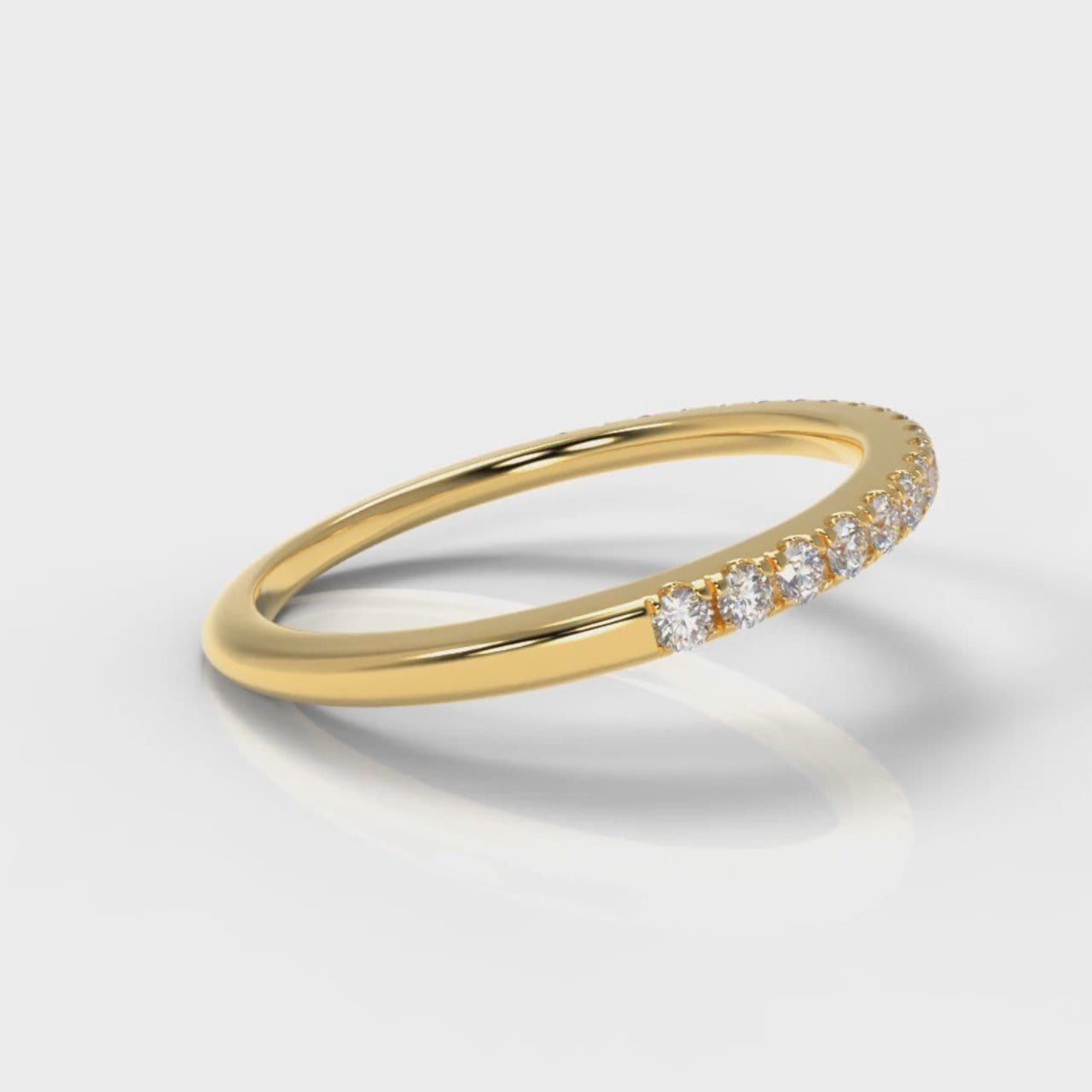 Petite Micropavé Diamond Wedding Ring - Yellow Gold
