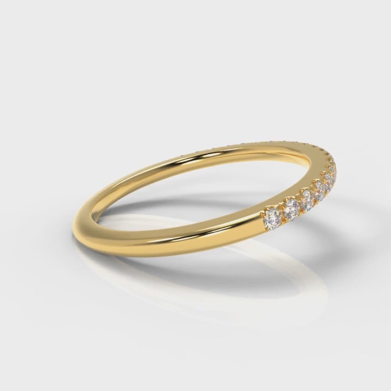 Petite Micropavé Diamond Wedding Ring - Yellow Gold