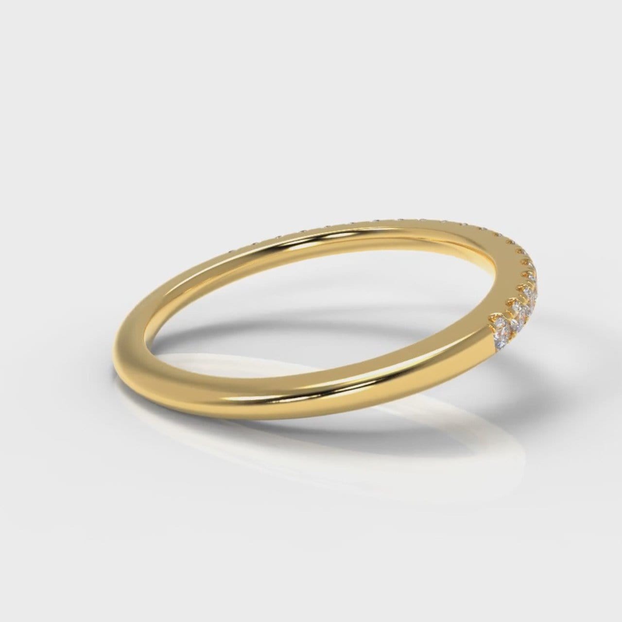 Petite Micropavé Diamond Wedding Ring - Yellow Gold